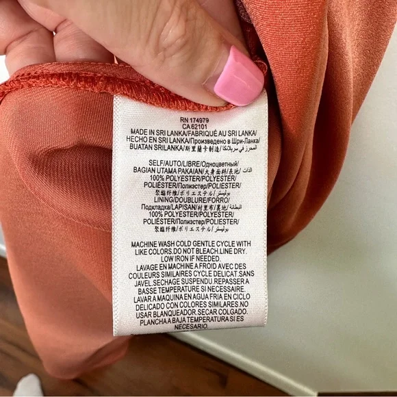 NWT BCBGeneration Silky Satin Cooper Rose Rust Slip Maxi Dress Medium - Picture 11 of 12